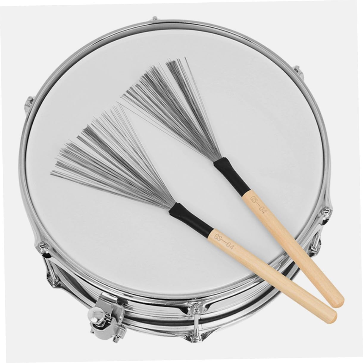 1Pair Wooden Handle Drum Brushes Brushes for Percussion Instruments Portable and Lightweight for Beginners and Drummers