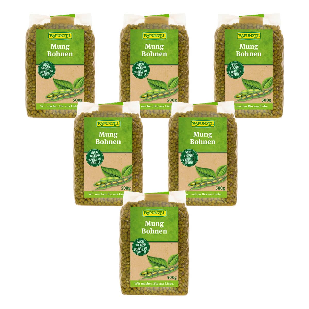Rapunzel - Mungbohnen - 0,5 kg - 6er Pack