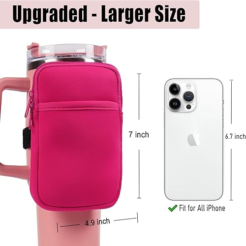 Miniatura 3 de LMYUHONG Bolsa para botella de agua para accesorios de taza Stanley de 40 onzas, 20 onzas, 30 onzas, bolsa para vaso con bolsillo versátil, para
