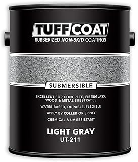 Tuff Coat UT-211 Light Gray - 1 Gallon: Submersible, Water-Based, Rubberized Non-Skid Coating