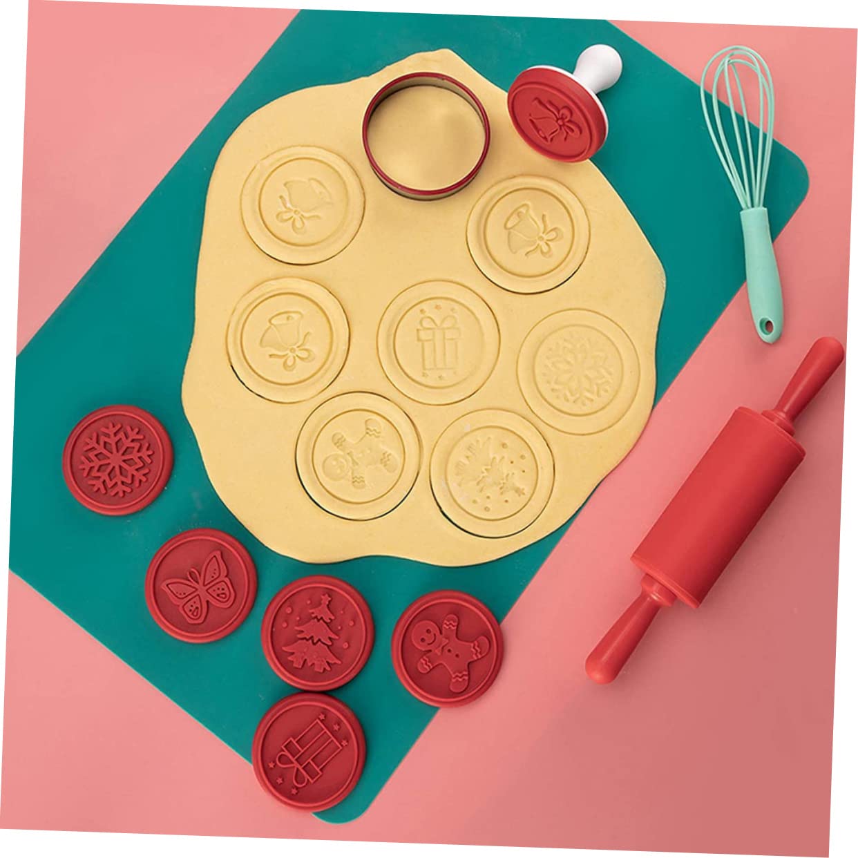 Alipis 4 Ensembles tampon à biscuits fournitures de cuisson de biscuits presse à s de cuisine accessoires cuisine accessoires de emporte-pièce de Noël de pp