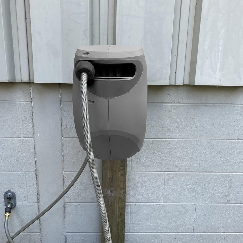 65ft Retractable Hose Reel Gray