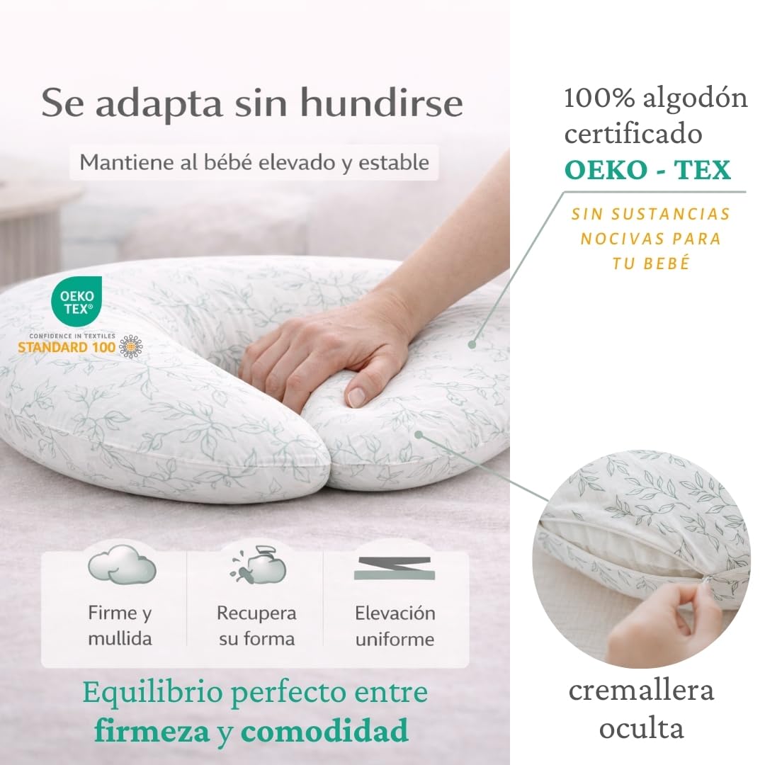 Cojin Lactancia +2 Muselinas – Cojín lactancia OEKO TEX - Almohada Lactancia funda extraible lavable – almohada de amamentação - almofada de amamentação, cojin de lactancia bebe, cogin lactante bebe — view 5