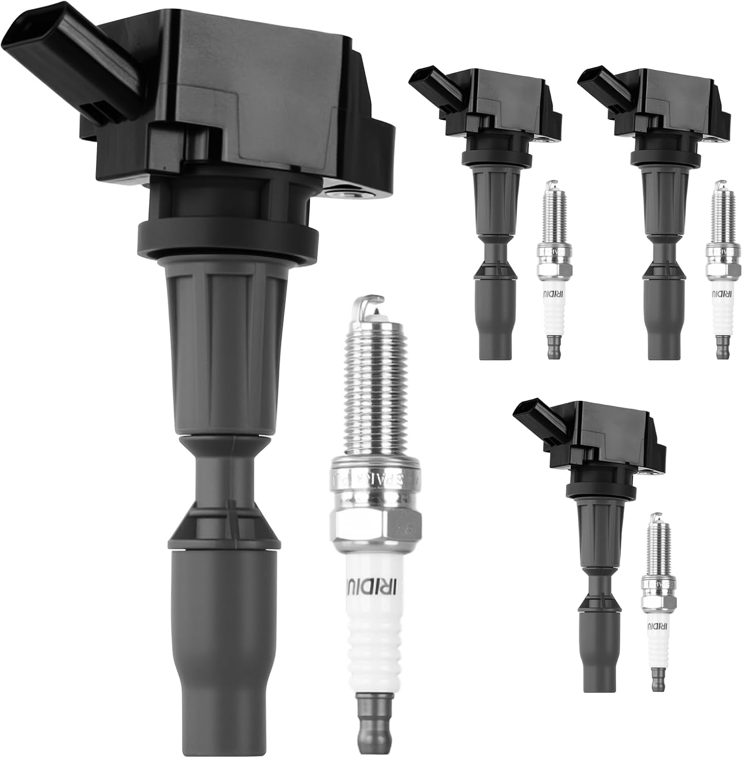 Autoexact Ignition Coil Packs and Iridium Spark Plugs Kit Fit for Hyundai 2015-2019 Sonata Santa Fe Tucson Kia 2017-2022 Sportage Optima Sorento 2.0L 2.4L L4, #UF764 93175 Set of 4