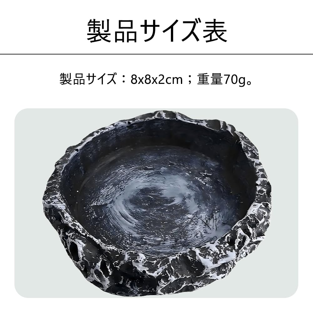 Amazon | 爬虫類用ウォーターボウル、天然岩デザインの水皿、トカゲ
