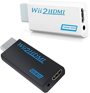 Wii to HDMI変換アダプタ-Wii to HDMI コンバーター Wii専用HDMI コンバーター720p/1080pに変換 3.5mmオーディオ 携帯便利 2個