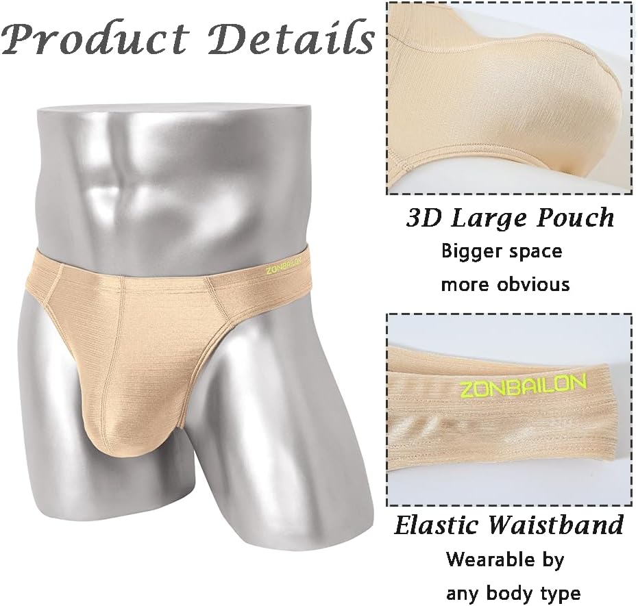 JINSHI Men's Thong Underwear Sexy Ice Silk Glossy G String Male Athletic Thongs T Back For Men Bikini Briefs - Image 3