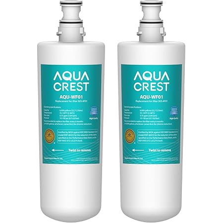 Lot De 6 Filtres AQUA CREST Pour Système 3M Filtrete 3US-AF01 - Filtre Sous évier Charbon Actif - 2000 Gallons