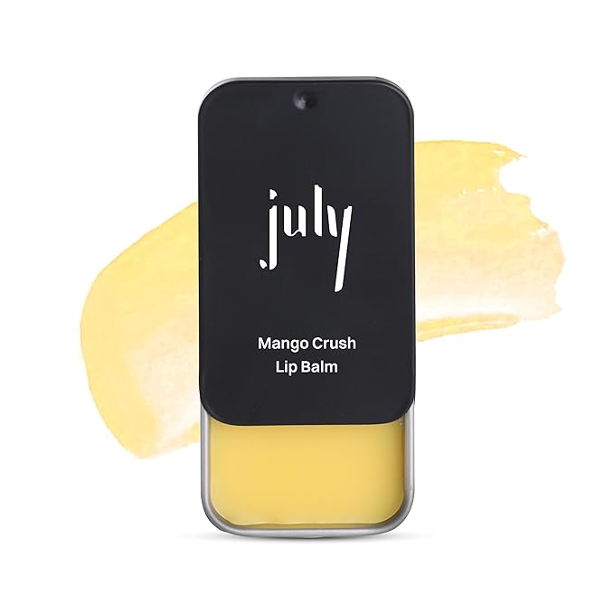 July Mango Crush Lip Balm | 24 hr Moisturization for Dry & Chapped Lips | Hydrate & Lighten | SPF 15 | Soft Plump Lips | Enriched with Jojoba Seed Oil & Sweet Almond Oil | 10gm