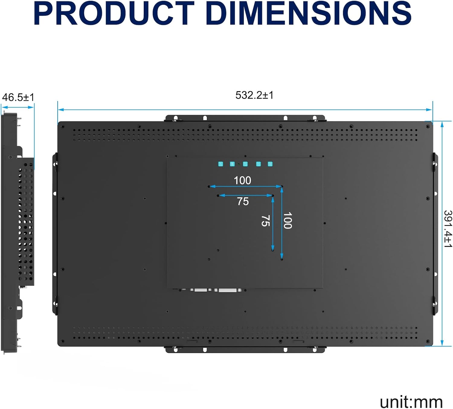 21.5 Inch FHD Capacitive Touch Screen Monitor,10-Point Multi-Touch Industrial Display with HD-MI,VGA,VESA Mounting Open Bracket Installation,Open Frame Touch Monitor