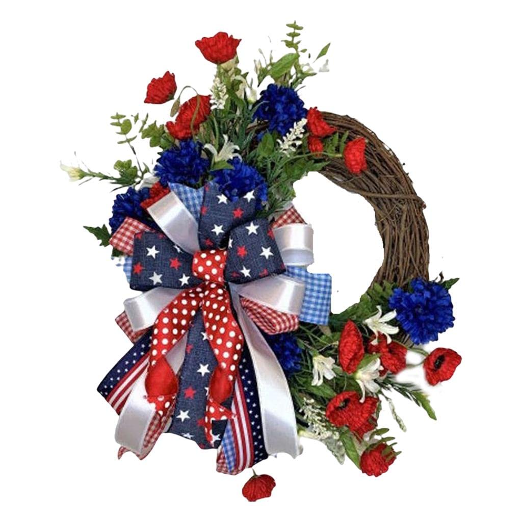 ATORSE Rattan Independence Day Wreath 4TH July Front Door Wall Graduation Garland A|Home & Garden|Home Dacor> Floral Dacor