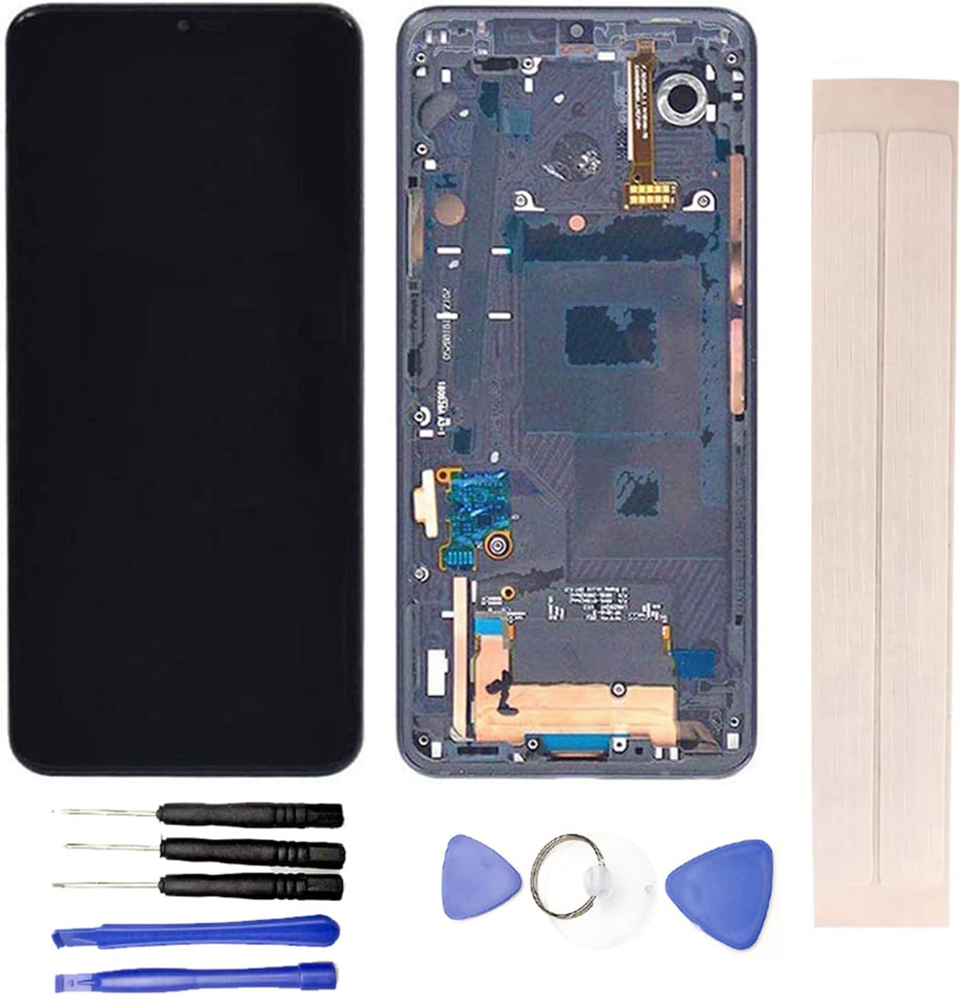 LCD Display & Replacement Touch Screen Digitizer Assembly with Free Tools for L-G G7 ThinQ G7+ G710 G710EM G710PM G710VMP 6.1" Gray with Frame