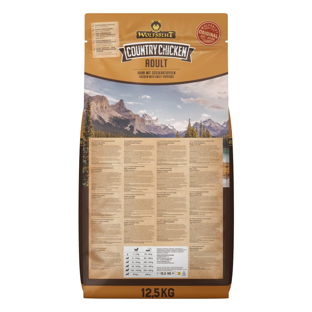 WOLFSBLUT | Trockenfutter mit natürlichen Zutaten und wertvollen Superfoods für ausgewachsene Hunde. Getreidefreies Alleinfutter ohne Zusatzstoffe im Beutel | 12,5kg