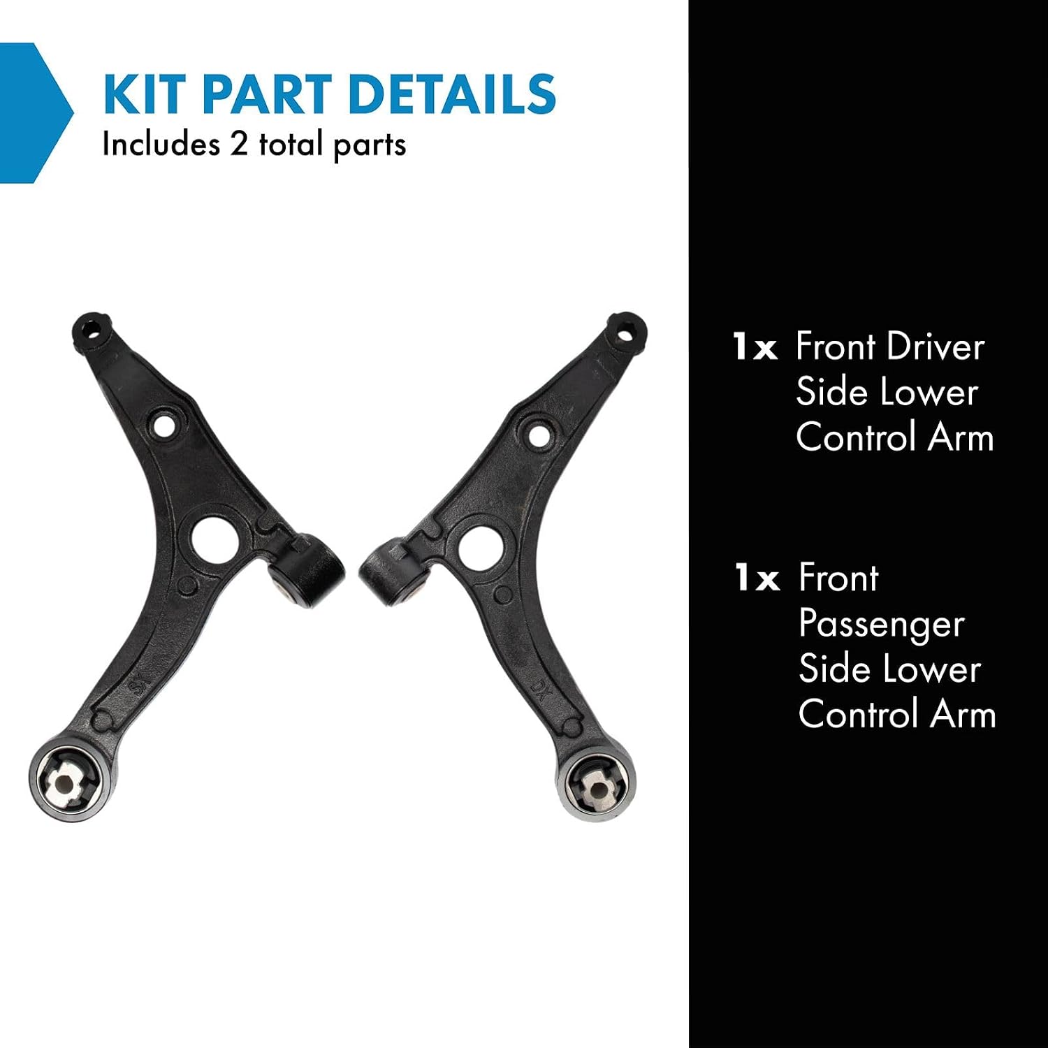 TRQ Front Lower Control Arm Driver and Passenger Side Compatible with 2014-2025 Ram ProMaster 1500 2500 3500