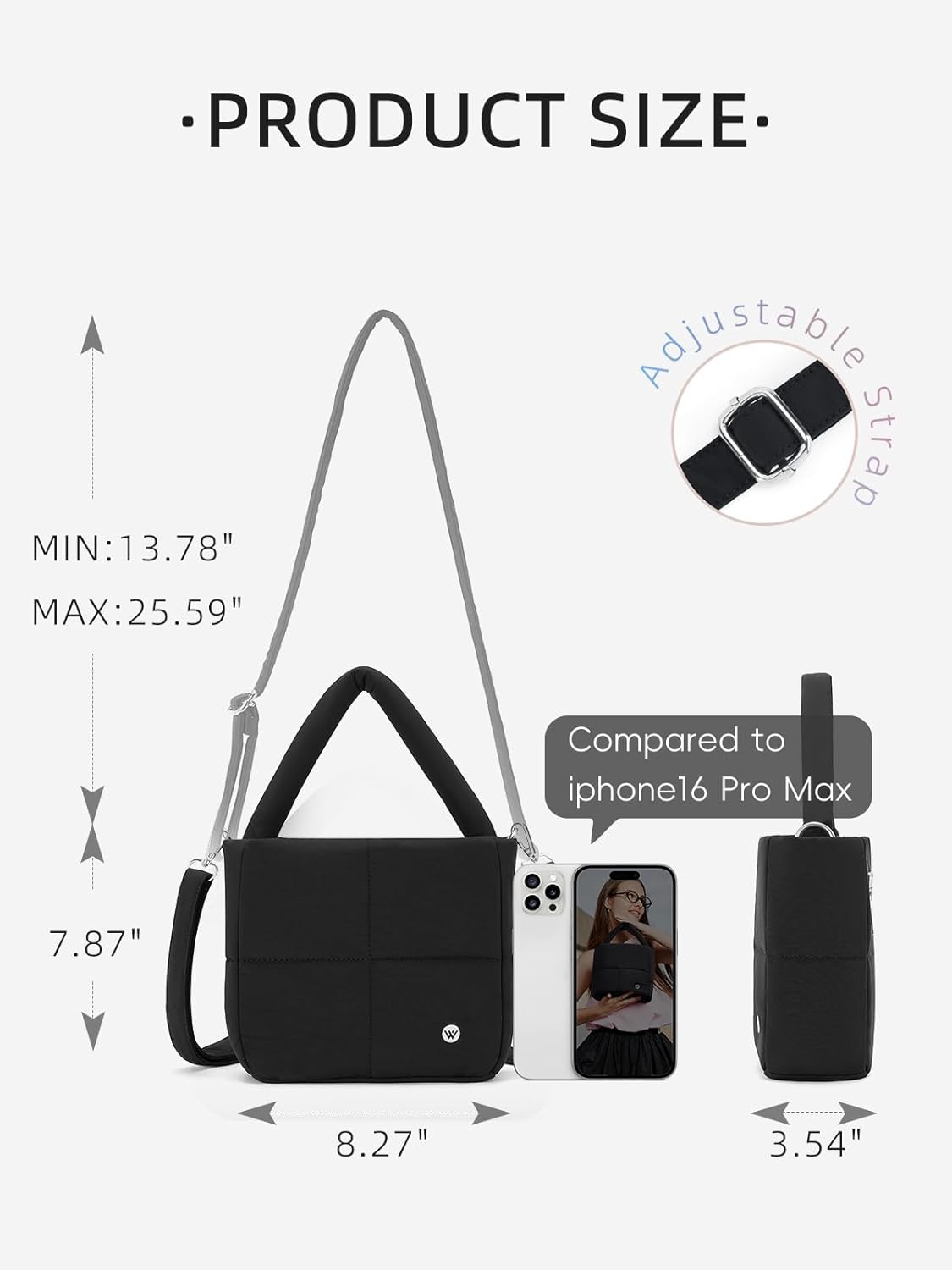 WESTBRONCO Small Puffer Crossbody Bags for Women Mini Tote Bag, Puffy Nylon Shoulder Purse, Womens Quilted Handbags - Image 2