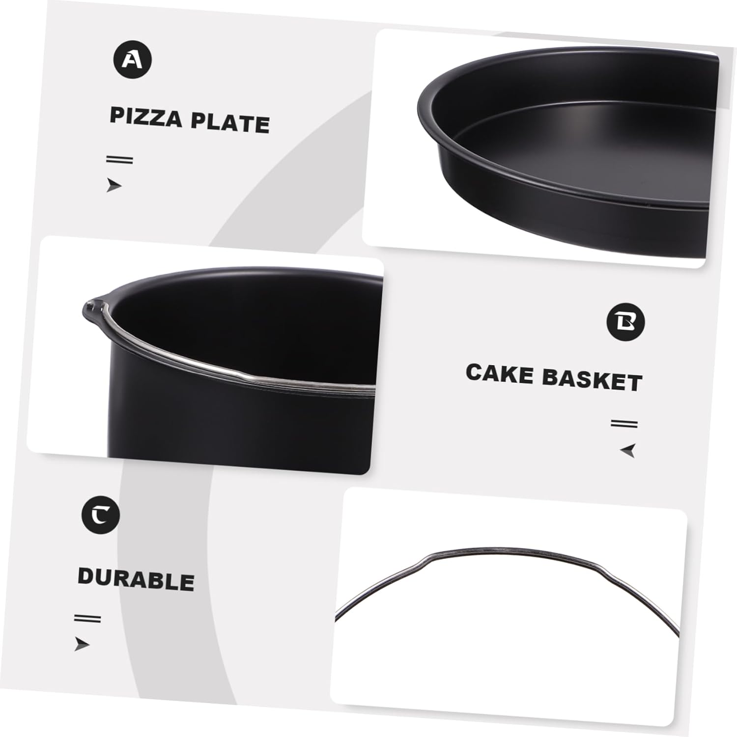 DOITOOL Air Fryer Accessory Set Cake Pizza Pan 7 Inch Non-stick Baking Pan Replacement for Air Fryers Easy Clean Set of 1