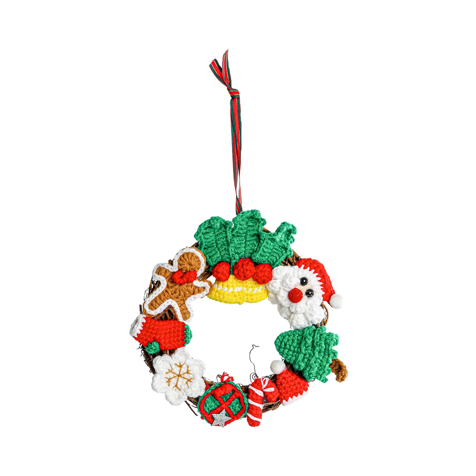 carotoe Santa Wool Wreath Crafted Holiday Ornament Lightweight & Washable for Kids Bedrooms or Festive Spaces User Friendly Christmas Decoration