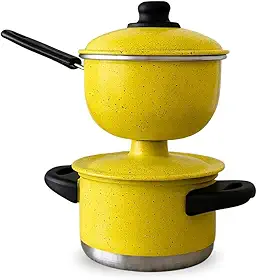 Mini Cuscuzeira Individual Nordestino Amarelo 300 gr