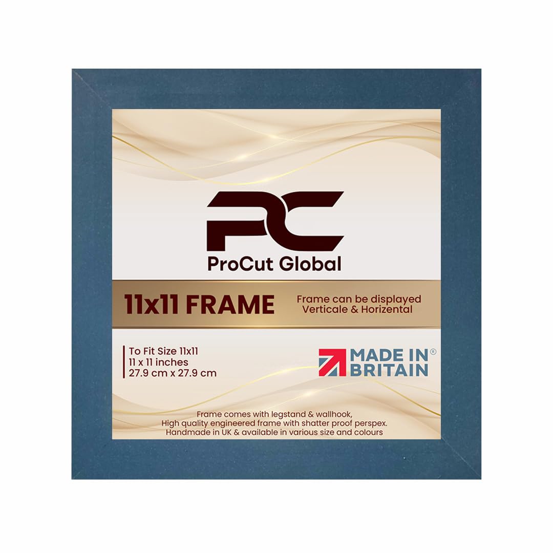 Procut Global 11X11 Navy Blue Picture Frames – Sleek Wooden Photo Frame with Shatterproof Perspex for Wall or Tabletop – Perfect for Posters, Certificates, Prints–Multiple Sizes & Colors Available — image 1