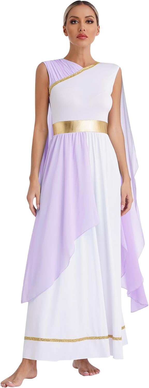 CHICTRY Women's Ancient Greek Toga Costume Roman Princess Ball Gown Grecian Maxi Long Dance Dress
