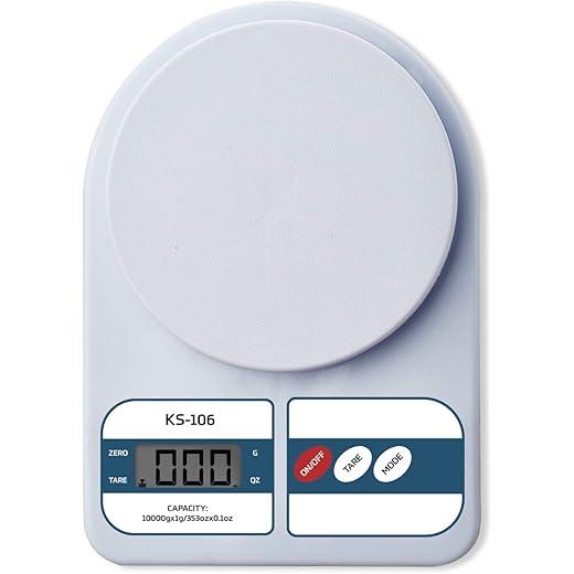 beatXP Kitchen Scale Multipurpose Portable Electronic Digital Weighing Scale | Weight Machine With Back Light LCD Display | White | 10 Kg | 2 Year Warranty