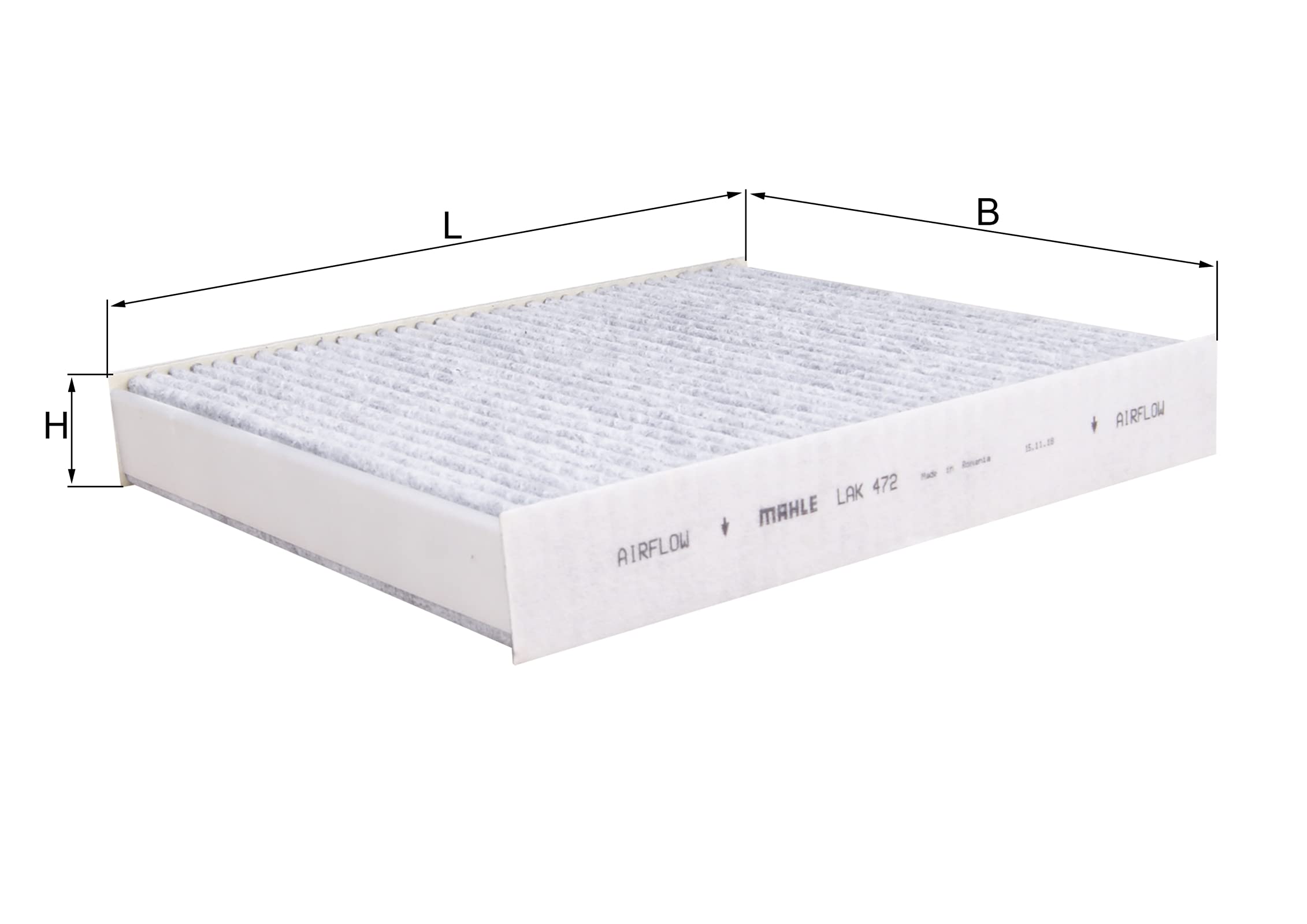 MAHLE LAK 472 Interior Cabin Air Filter - Carbon Activated Pollen Filter - with odor protection - Car