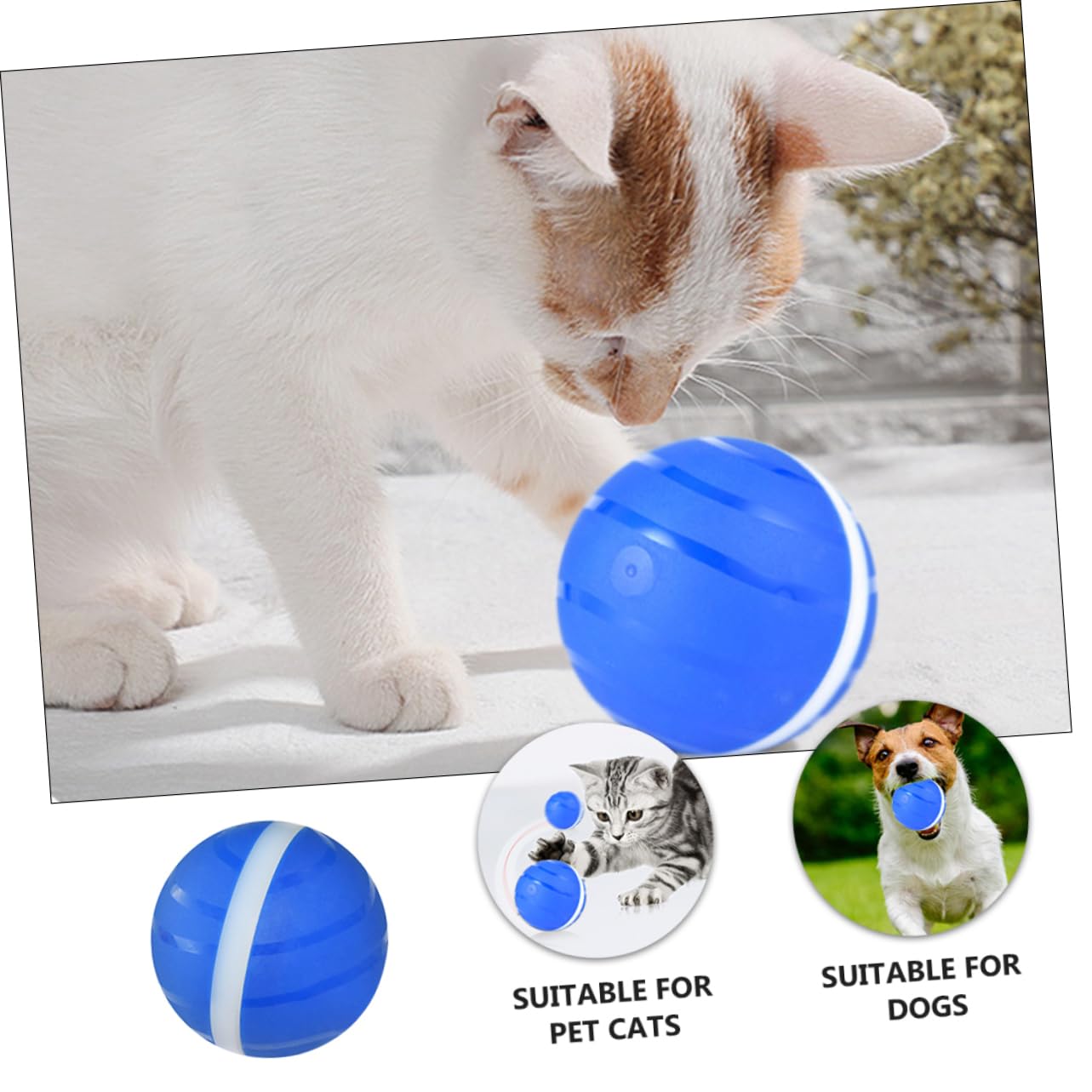 TOYANDONA Pelota Luminosa para Gatos Juguete Interactivo De Pelota para Mascotas Recargable por USB Balones Intermitentes para Gatos Interactiva