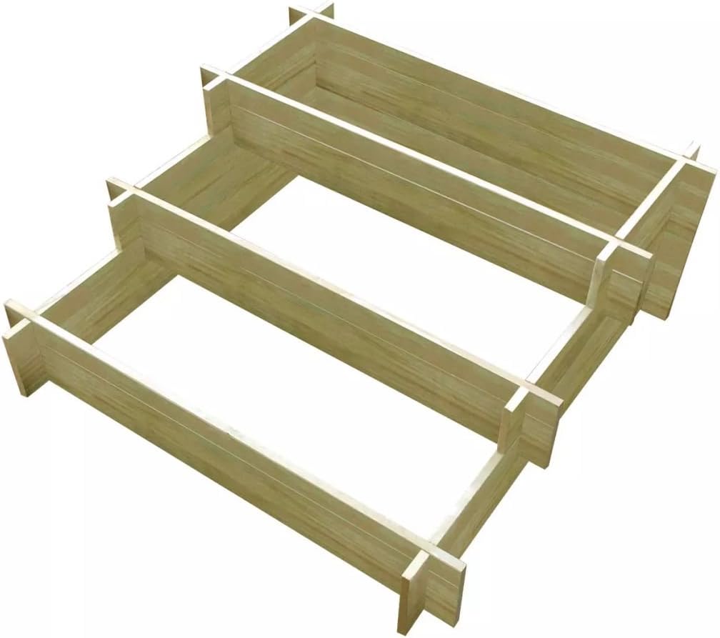 Zora Walter Impregnated 3-Tier Wooden Planter Box Easy Assembly 90 x 90 x 35 cm