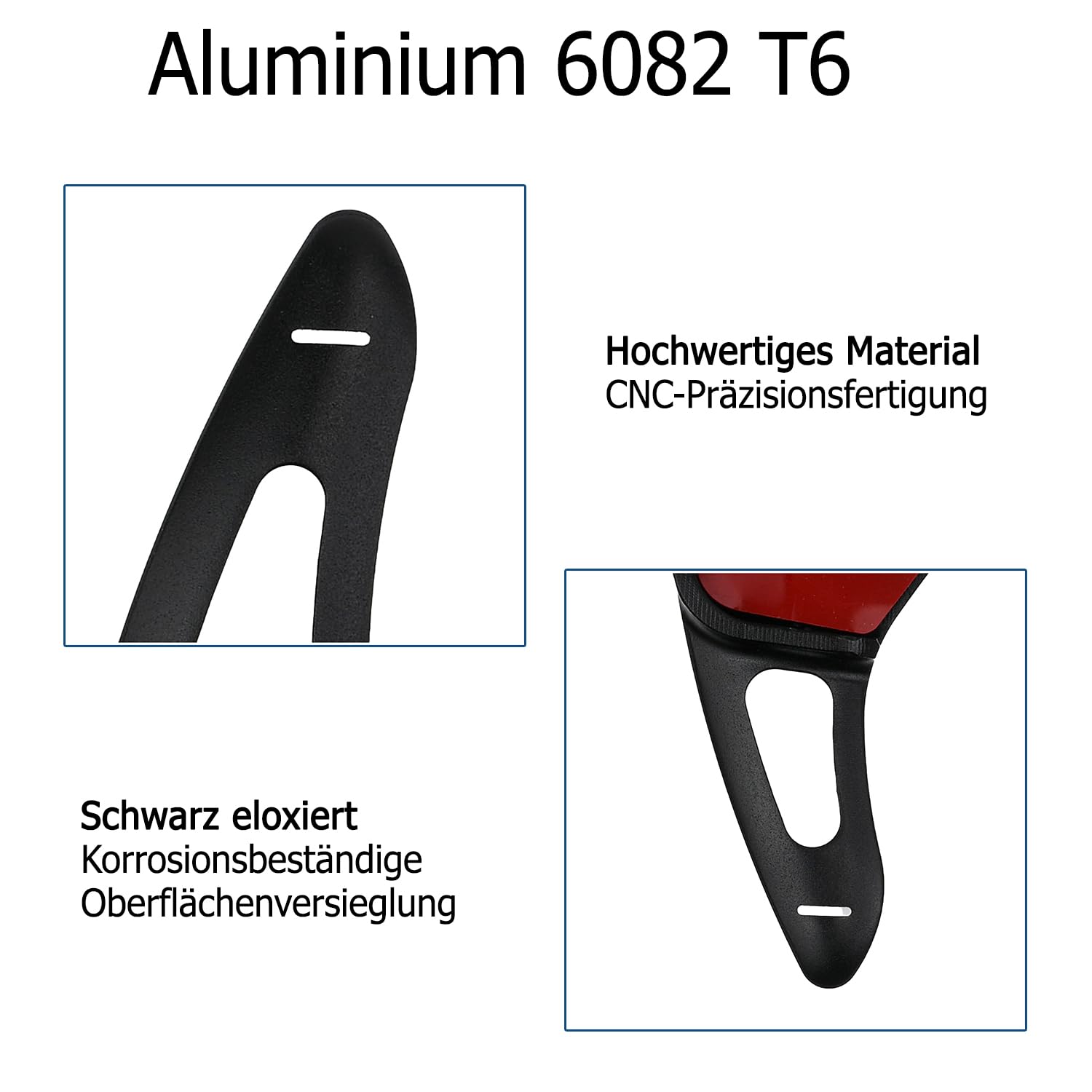 BRANDT Schaltwippen Paar Aluminium Schwarz kompatibel mit BMW F40 G20 G21 G80 G81 G28 G22 G23 G82 G26 G30 F90 G31 G38 G14 F91 G15 F92 G16 F93 G01 Toyota Supra 5