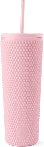 Miniatura 8 de Simple Modern Vaso de plástico mate con tapa y pajilla, reutilizable, sin BPA, vaso de batido de doble pared para café helado, regalos para mujeres,