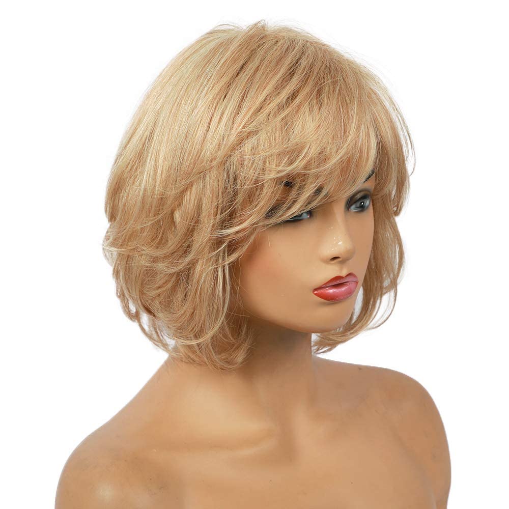 Amazon.com : EMMOR Blonde Human Hair Wigs for Women Mixed  display picture 2