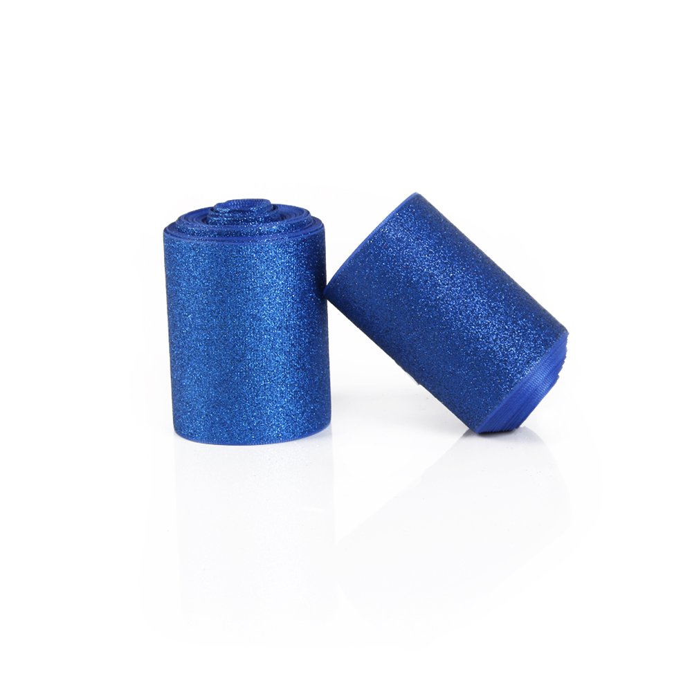 Holographisches mit glänzender Glitter Grosgrain Band 3 cm breit handmade für Haar, mit Clip und Festival Hochzeit Geburtstag Braut-Dekoration, königsblau, 4,5 m