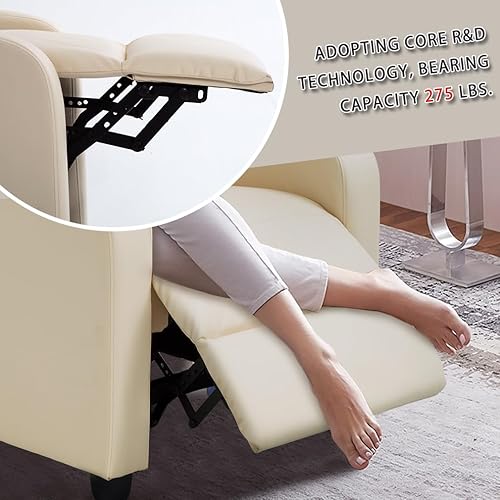 Miniatura 74 de FDW Silla reclinable para sala de estar, asiento de cine en casa, sofá reclinable individual con respaldo acolchado (negro) Negro