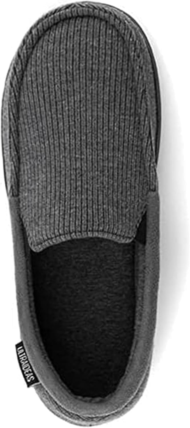 ULTRAIDEAS Men's Breathable Moc Slippers Memory Foam