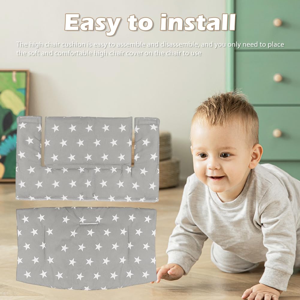 RANJIMA Cojín para trona Tripp Trapp Stokke, Juego de Cojines Asiento y Respaldo 2 Piezas, Acolchado Suave Antideslizante Baby Set Accesorio Silla Infantil Comodo y Transpirable, Funda de Repuesto