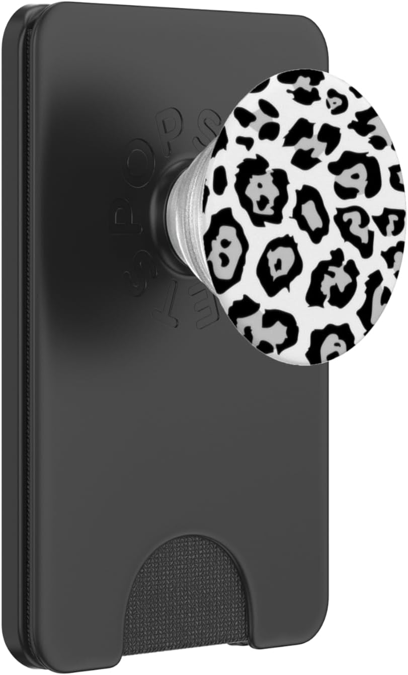 Leopard Print: Black and White Cheetah Animal Knob for Women PopSockets PopGrip for MagSafe