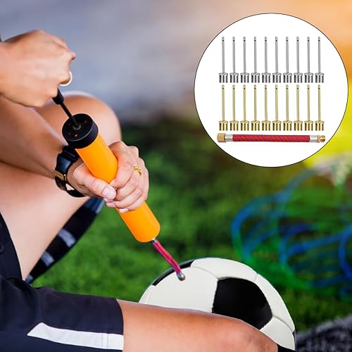 Miniatura 6 de Paquete de 20 agujas de inflado de bomba de bola, aguja de bomba de aire de acero inoxidable, con una manguera adaptadora de aguja, aguja de bomba