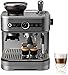 Philips Barista Brew Halbautomatische Espressomaschine - Einfacher & doppelter Espresso + Americano Taste, 250g Bohnenbehälter, Intuitive Führung, Kalibriertes Stampfen, Metall Silber (PSA3218/01)