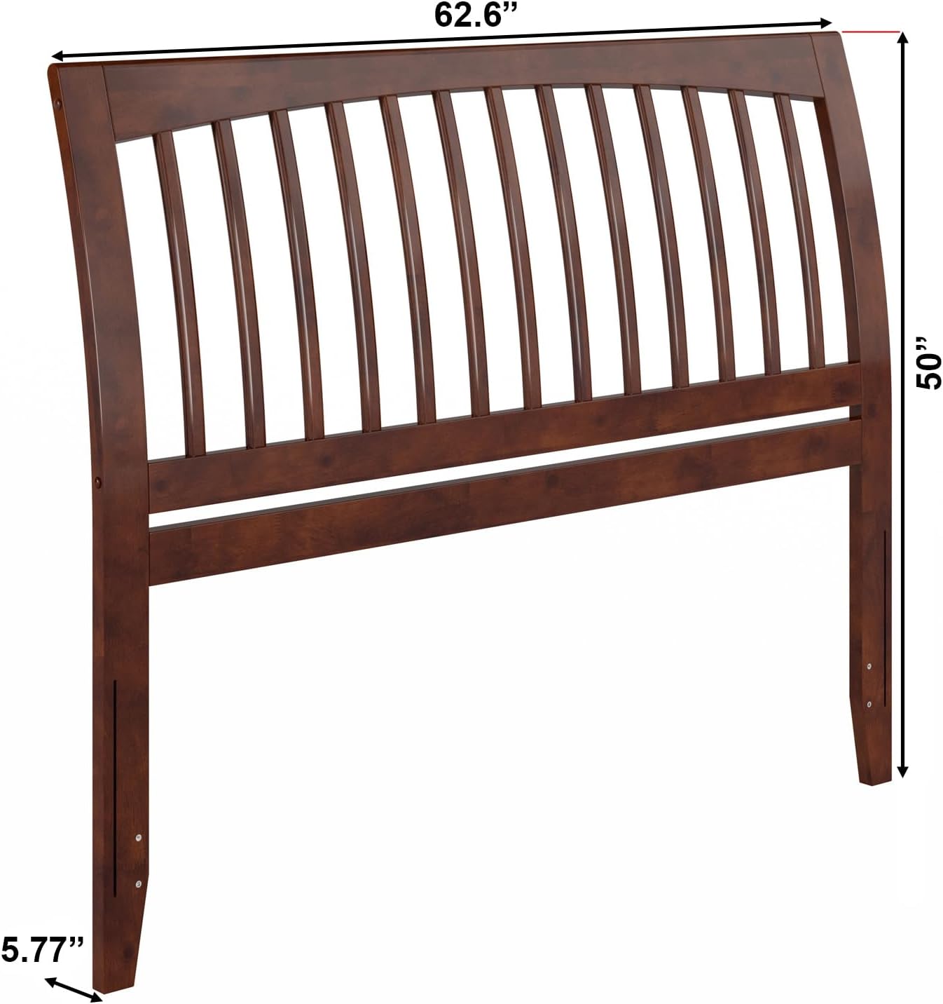 AFI, Orleans Queen Sleigh Solid Wood Slat Headboard, Walnut
