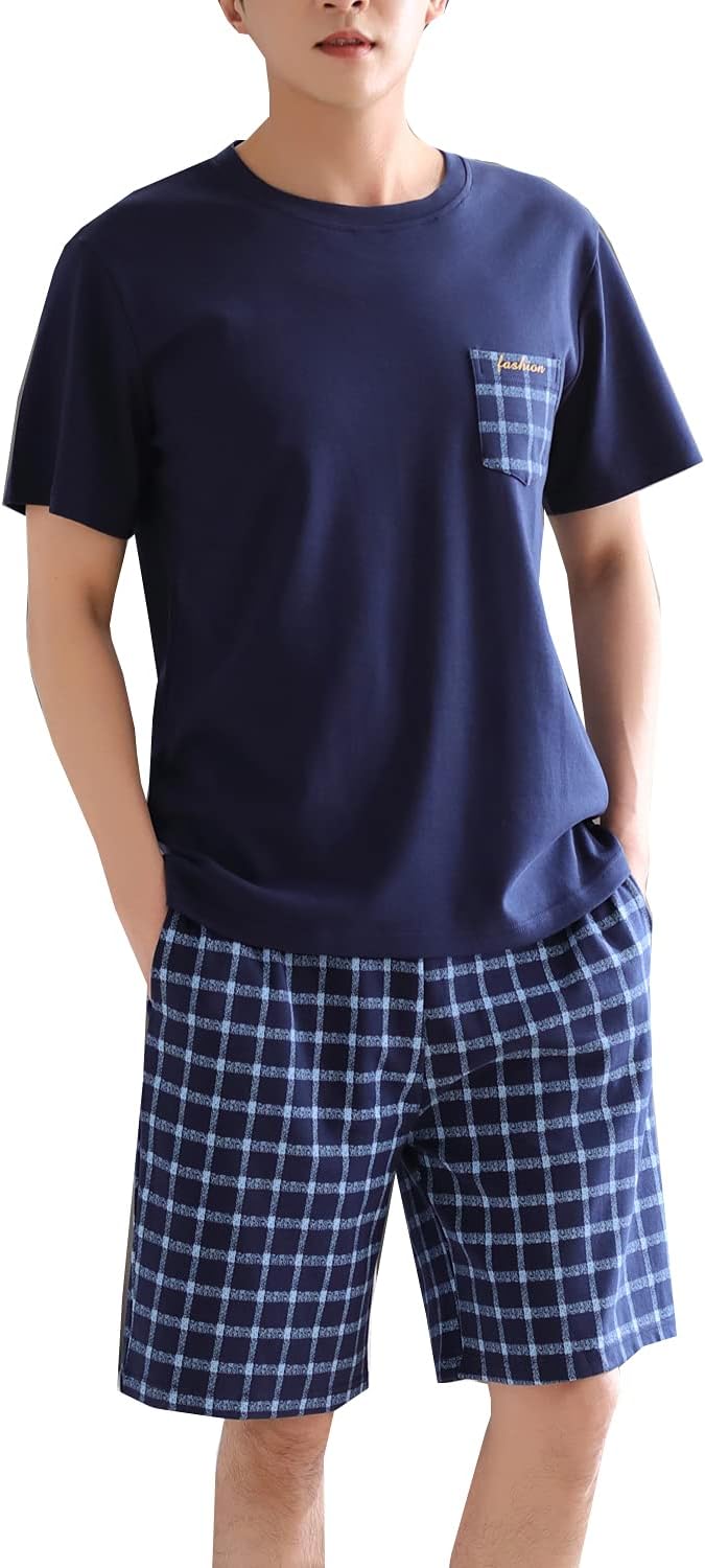 OMYbaby Big Boys Pajamas Set Loose Summer Short Cotton Sleepwear Teens PJS 13-18Years - Image 7