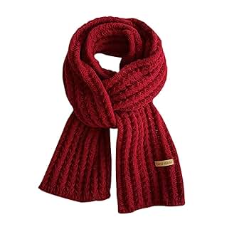 マフラー・ストール HUNTER UNISEX Rib Knit Cashmere Scarf Red HBW0001CNZRED FUDERU 2022 Women's New Year Red Fashion Winter Knitting