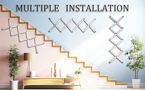 Miniatura 6 de AITUFIY Perchero expandible de madera de acordeón montado en la pared retro para sombreros de madera con 14 clavijas para colgar chaqueta, tazas de