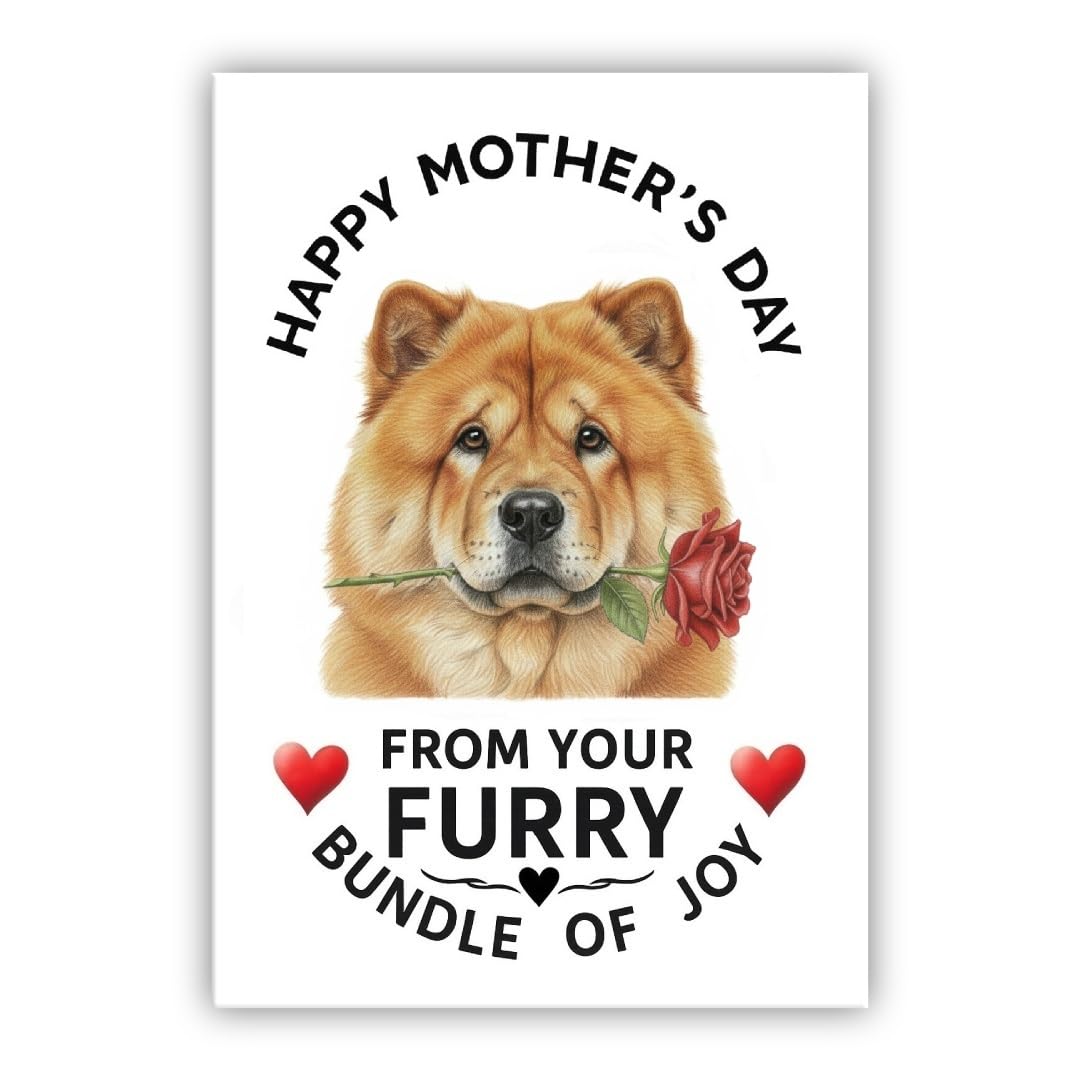 Mother’s Day Dog Card – Pet Mothers Day Greeting Card from the Dog - “Happy Mother’s Day” - Many Breeds Available (• Chow Chow) — image 1