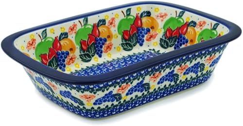 Miniatura 15 de Auténtica cerámica polaca rectangular Baker Signature UNIKAT en camachuelo en serbal diseño hecho a mano en Bolesławiec Polonia por Ceramika