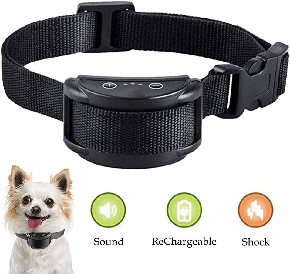 Companet Small Dog Bark Collar Anti-Bark Collar Rechargeable Training No Shock Dog Collar