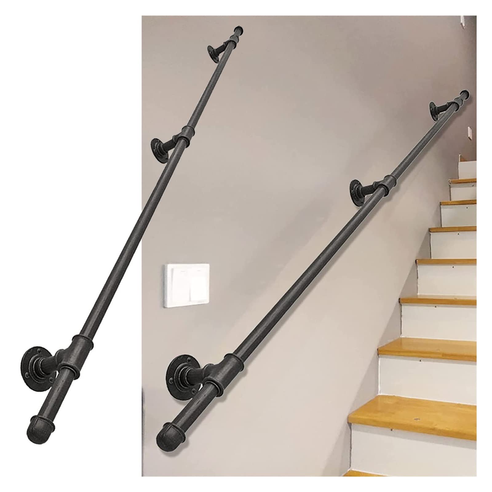 Main courante d'escalier robuste pour éviter les chutes sur marches glissantes