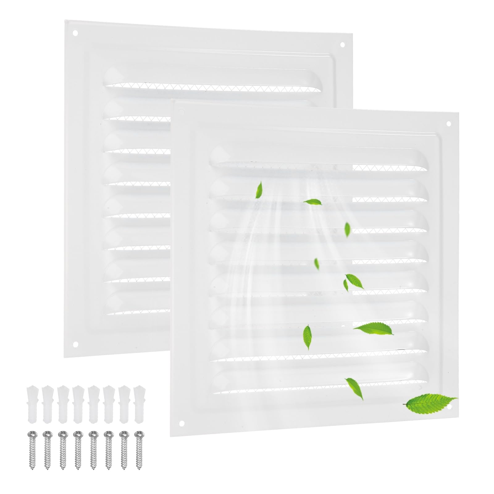 Grille d'aération en acier inoxydable durable 20,3 cm blanc pour mur