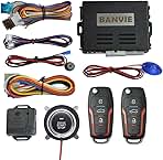 BANVIE ① Car Keyless Entry Security Alarm System + ② Remote Engine Starter + ③ Push to Start Stop Iginition Kit Button