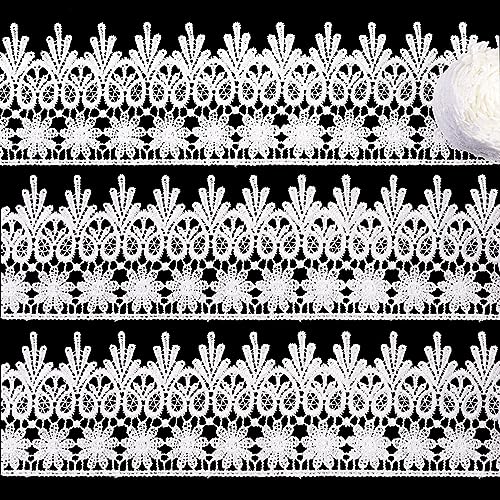 White Lace Trim 5 Yards Venice Lace Ribbon Embroidery Craft Lace for Sewing Clothes Home Party Decoration
