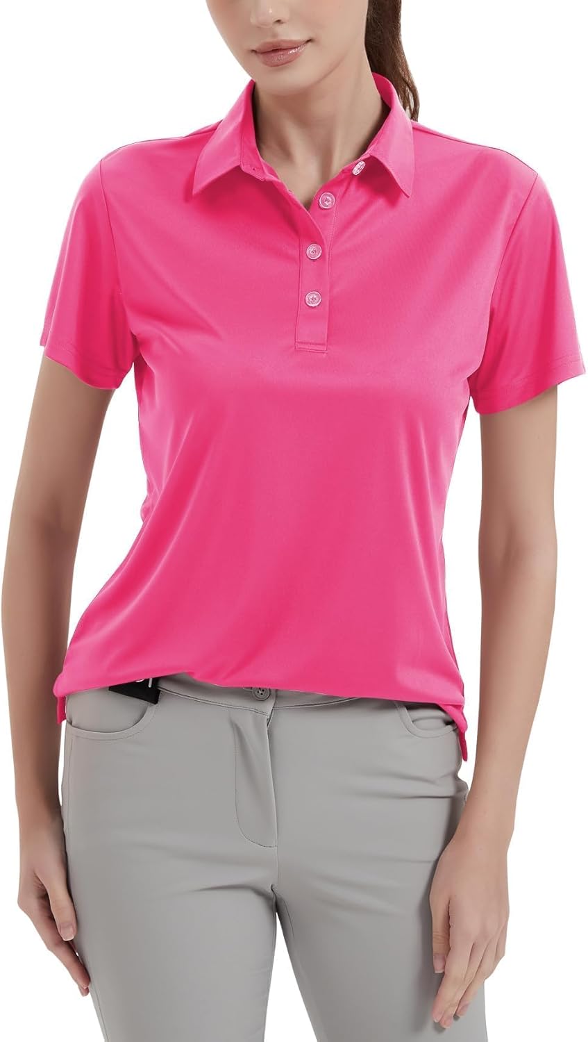 Women's Polo Shirts UPF 50+ Casual Work Quick Dry 4 Buttons Short Sleeve Collared Golf Shirt XS-4XL